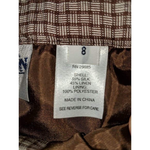 Pendleton Size 8 Straight Skirt Brown Plaid Slit Business Womens - Picture 5 of 7